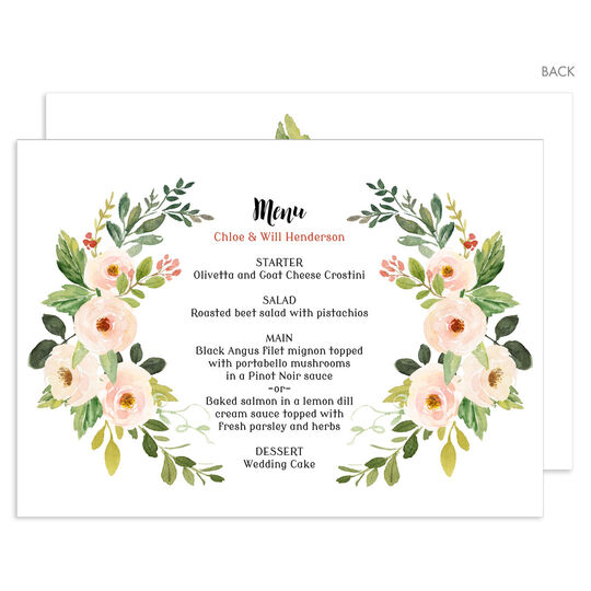 Rose Vines Menus